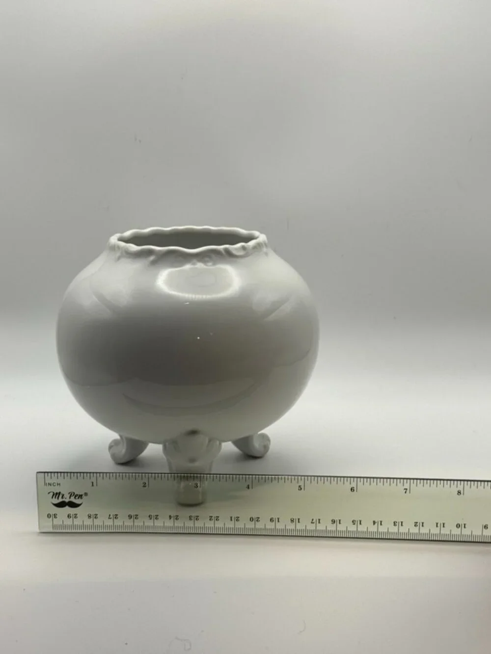 Vintage White Milk Glass Hobnail Planter & Footed Vase Set